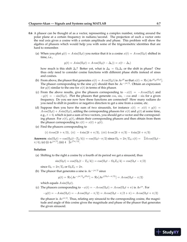 Solution Manual for Signals and Systems using MATLAB , 3rd Edition - Page 9 preview image