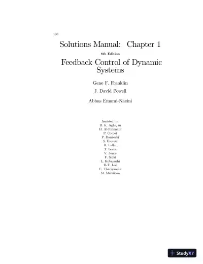 Solution Manual for Feedback Control of Dynamic Systems, 8th Edition - Page 1 preview image