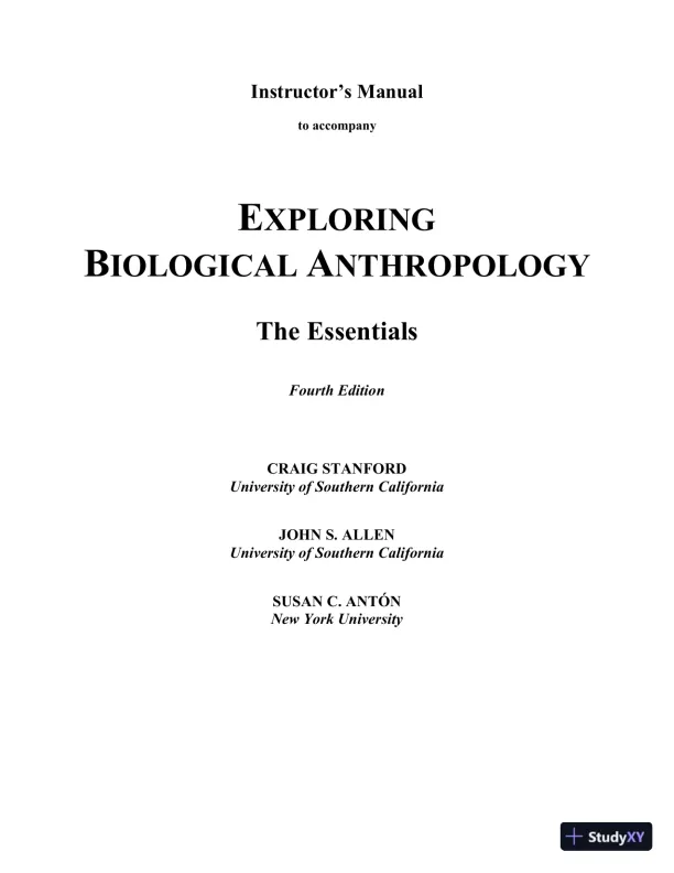 Class Notes for Exploring Biological Anthropology: The Essentials, 4th Edition - Page 1 preview image