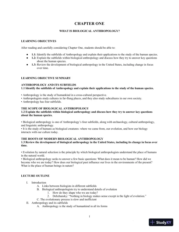 Class Notes for Exploring Biological Anthropology: The Essentials, 4th Edition - Page 4 preview image