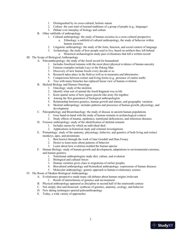 Class Notes for Exploring Biological Anthropology: The Essentials, 4th Edition - Page 5 preview image
