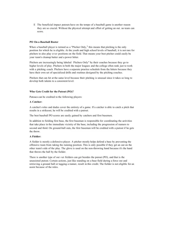 Understanding the Importance of Putouts and PO in - Page 2 preview image