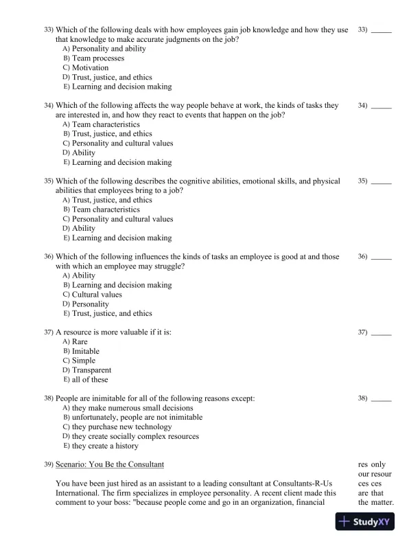 Organizational Behavior: Improving Performance and Commitment in the Workplace 3rd Canadian Edition Test Bank - Page 8 preview image