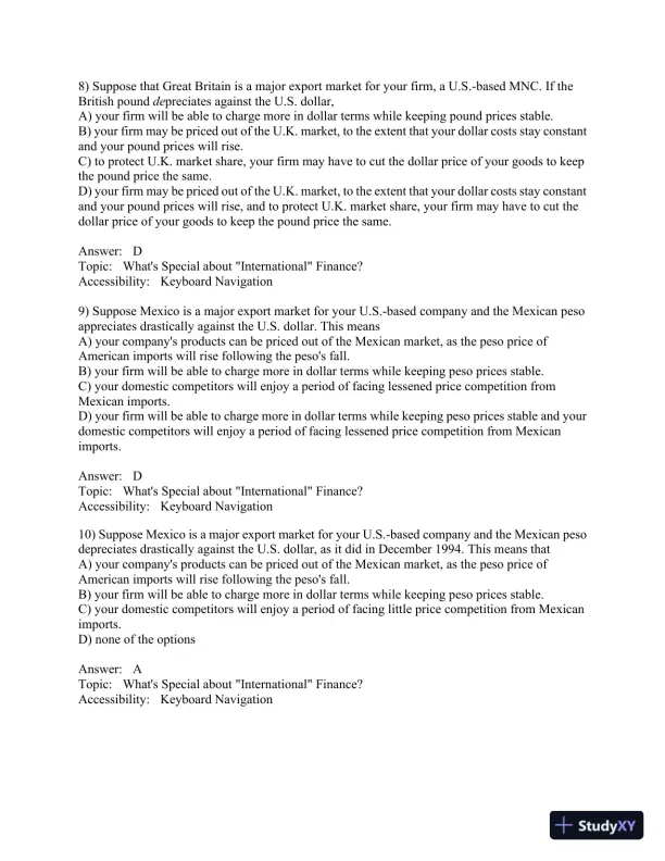 International Financial Management (The Mcgraw-hill/Irwin Series in Finance, Insurance, and Real Estate) 8th Edition Test Bank - Page 4 preview image