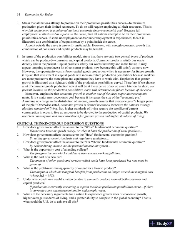 Economics for Today, 8th Edition Solution Manual - Page 15 preview image