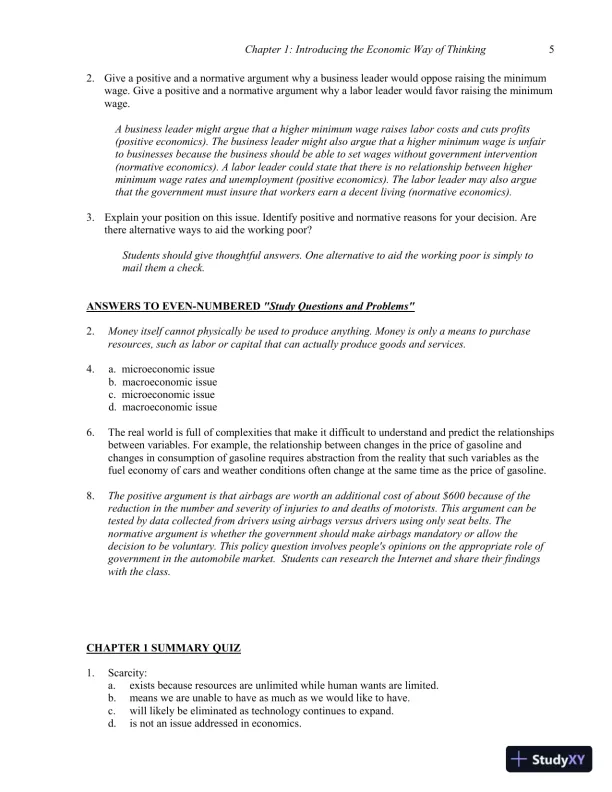 Economics for Today, 8th Edition Solution Manual - Page 6 preview image