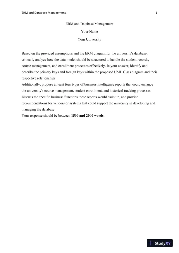 ERM and Database Management - Page 1 preview image