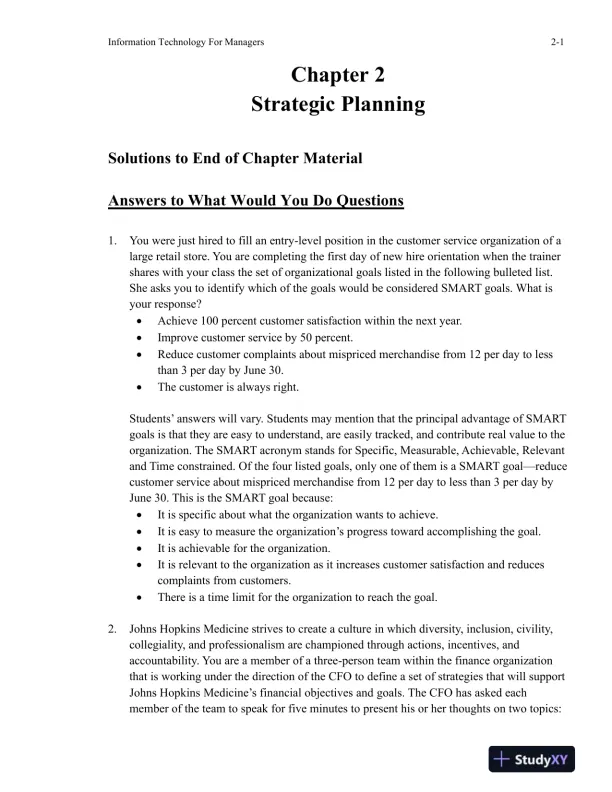 Information Technology For Managers, 2nd Edition Solution Manual - Page 10 preview image
