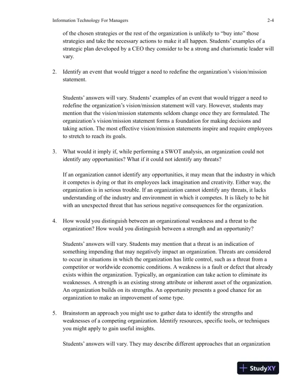 Information Technology For Managers, 2nd Edition Solution Manual - Page 13 preview image