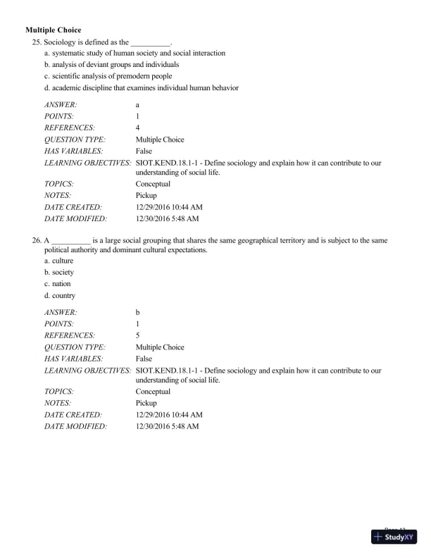 Test Bank For Sociology in Our Times, 11th Edition - Page 14 preview image
