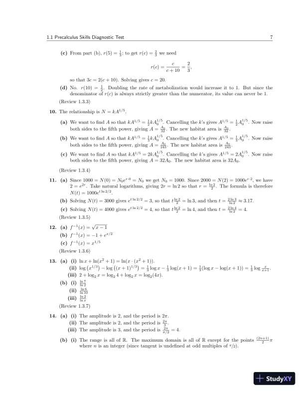 Test Bank for Calculus For Biology and Medicine , 4th Edition - Page 8 preview image