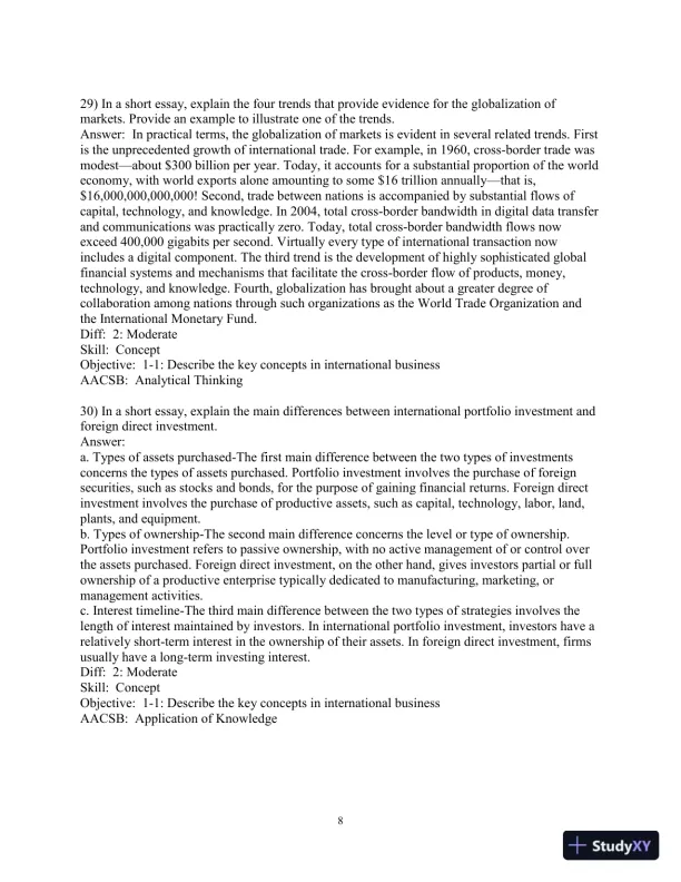 Test Bank for International Business: The New Realities, 5th Edition - Page 9 preview image