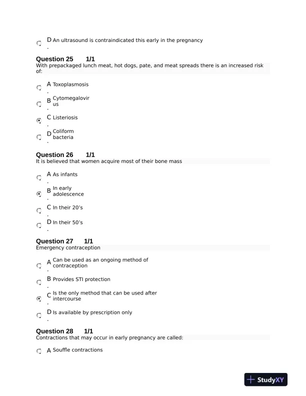 NURS6552 Prenatal Health Final Exam With Answers (100 Solved Questions) - Page 10 preview image
