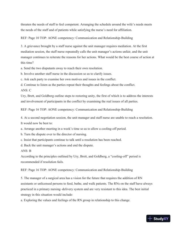 Test Bank For Leading And Managing In Nursing, 6th Edition - Page 3 preview image
