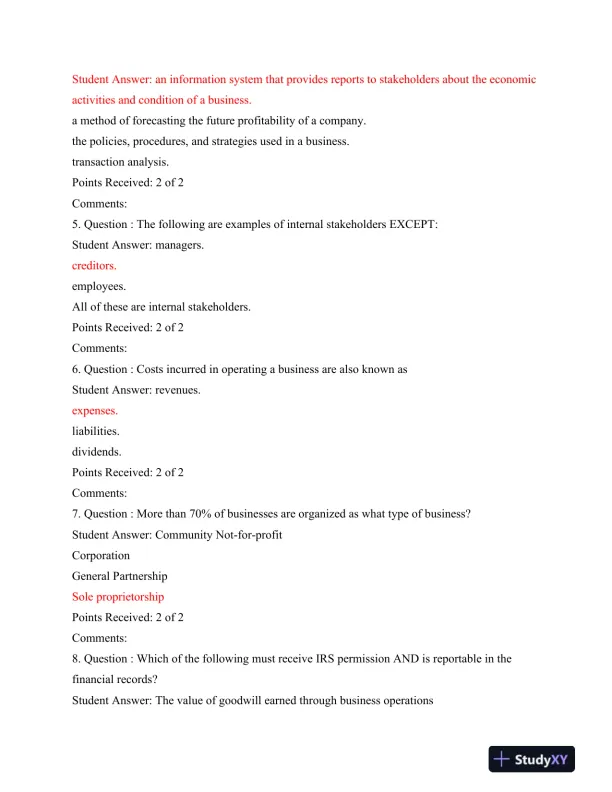 ACC 499 Midterm Exam: Comprehensive Accounting Concepts and Principles Kaplan University - Page 3 preview image