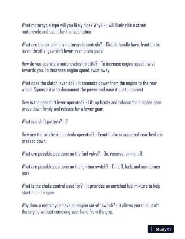 MSF Course Practice Exam With Answers (173 Solved Questions) - Page 6 preview image