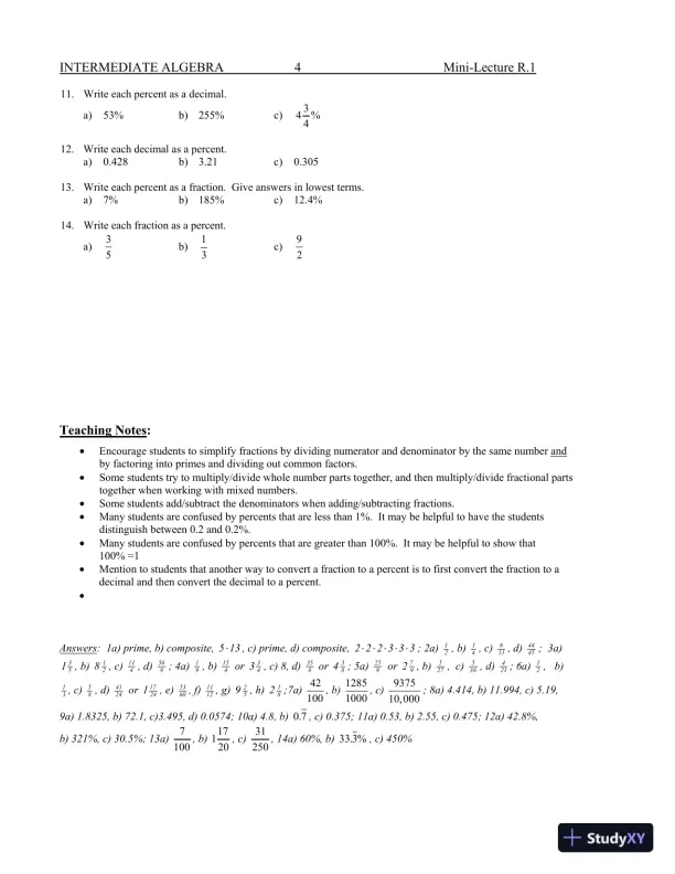 Revision Notes for Intermediate Algebra, 13th Edition - Page 8 preview image
