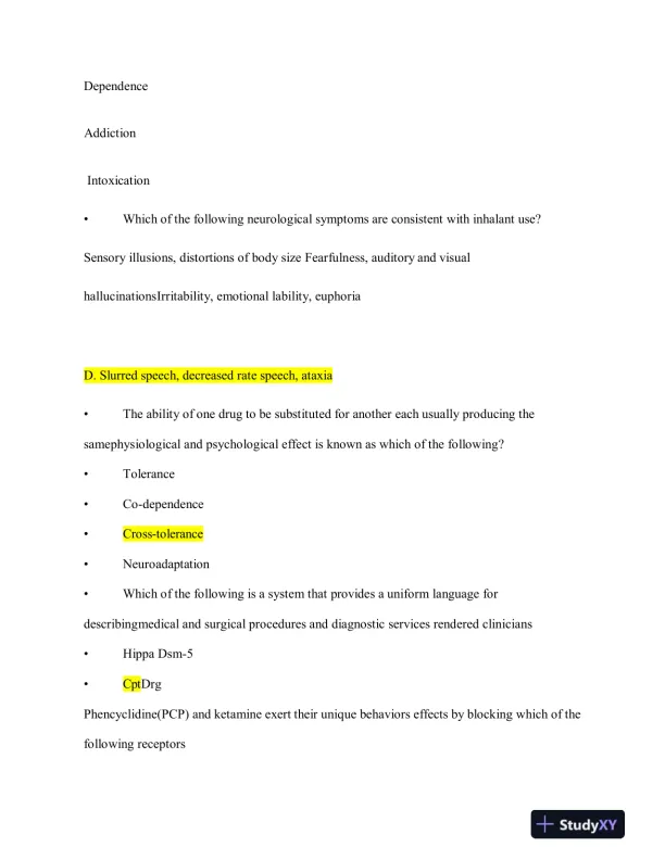 2023 NRNP6675 Mental Health Midterm Exam Week 6 With Answers (114 Solved Questions) - Page 10 preview image