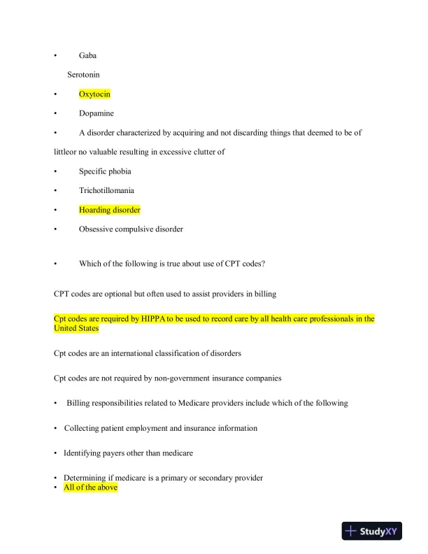 2023 NRNP6675 Mental Health Midterm Exam Week 6 With Answers (114 Solved Questions) - Page 5 preview image