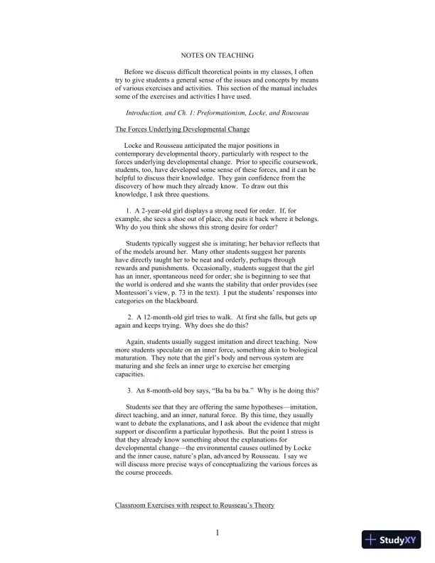 Lecture Notes for Theories of Development: Concepts and Applications, 6th Edition - Page 1 preview image