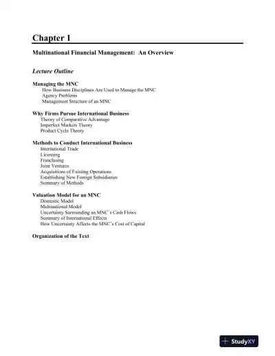 Solution Manual for International Financial Management, 13th Edition - Page 1 preview image