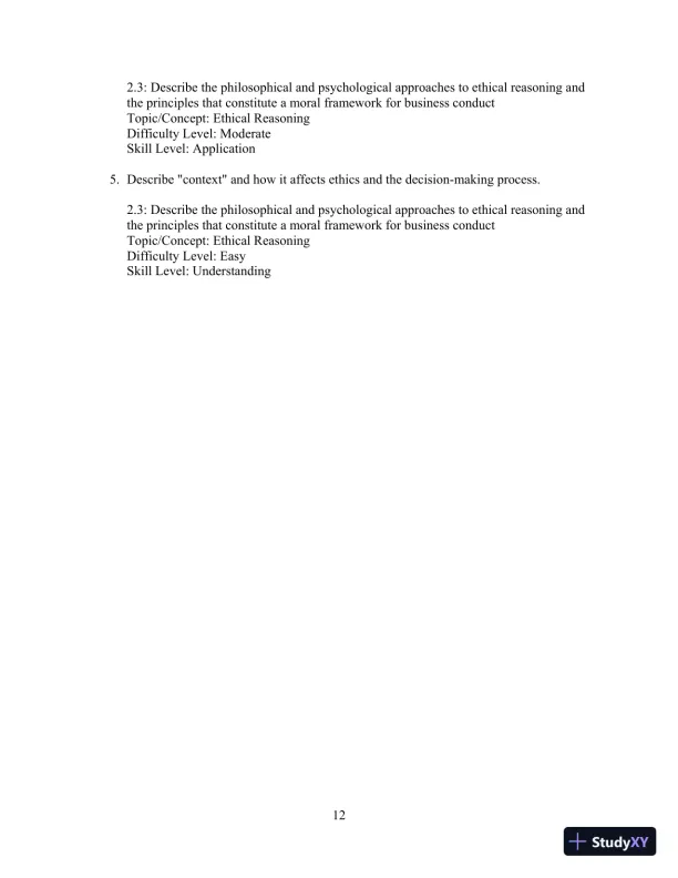 Test Bank for Ethics and the Conduct of Business, 8th Edition - Page 13 preview image