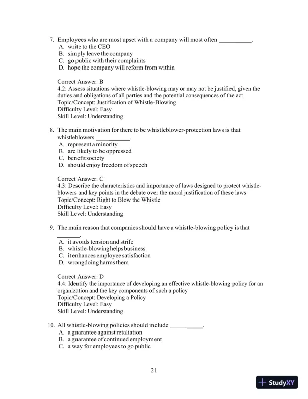 Test Bank for Ethics and the Conduct of Business, 8th Edition - Page 22 preview image