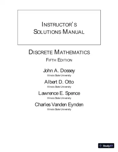 Solution Manual for Discrete Mathematics (Classic Version), 5th Edition - Page 1 preview image