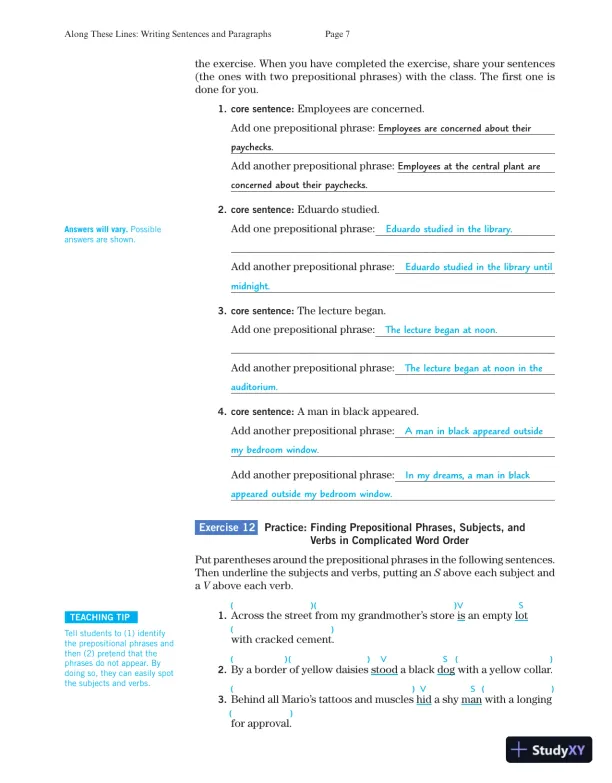 Solution Manual for Along These Lines: Writing Paragraphs and Essays with Writing from Reading Strategies, MLA Update, 7th Edition - Page 9 preview image