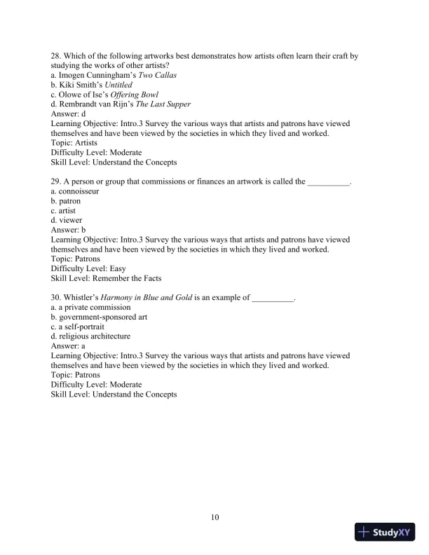 Test Bank for Revel for Art: A Brief History, 7th Edition - Page 13 preview image