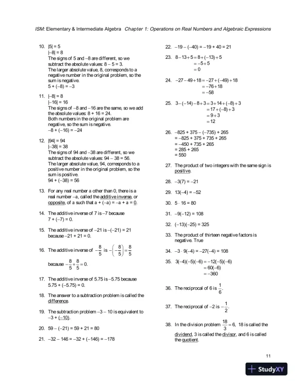Solution Manual for Elementary and Intermediate Algebra, 4th Edition - Page 14 preview image
