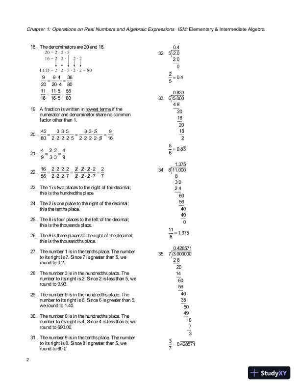 Solution Manual for Elementary and Intermediate Algebra, 4th Edition - Page 5 preview image