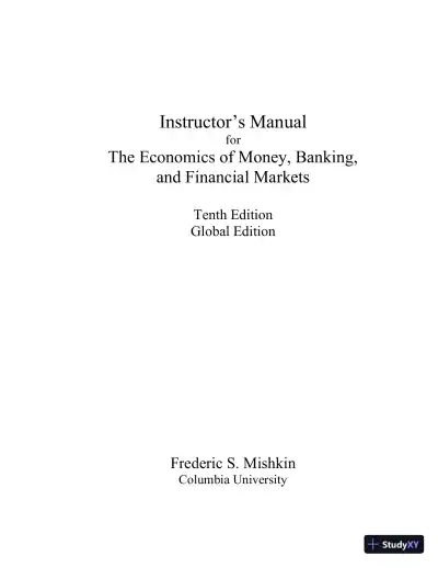 Solution Manual for Economics of Money, Banking and Financial Markets Global Edition, 10th Edition - Page 1 preview image
