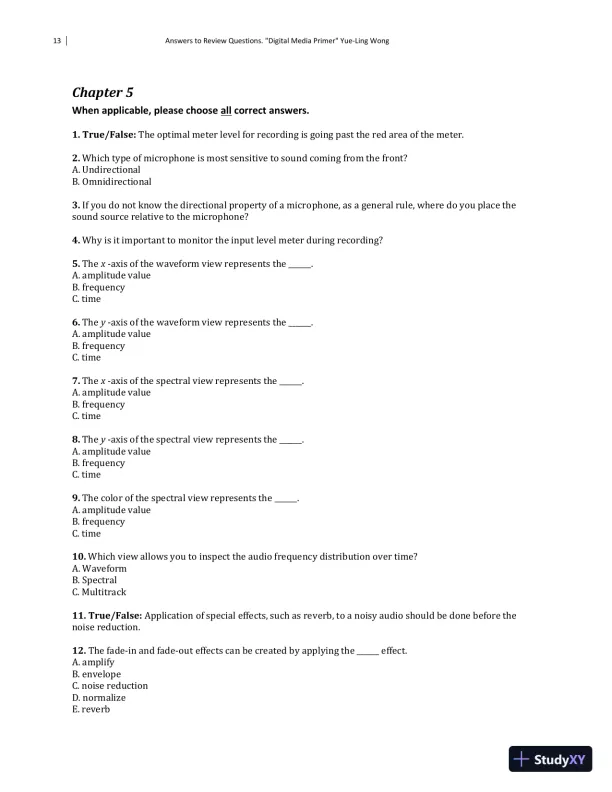 Solution Manual for Digital Media Primer, 3rd Edition - Page 14 preview image