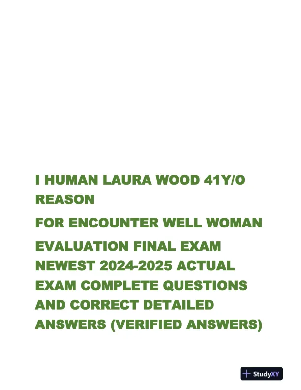 2024-2025 IHuman Final Exam With Answers (27 Solved Questions) - Page 1 preview image