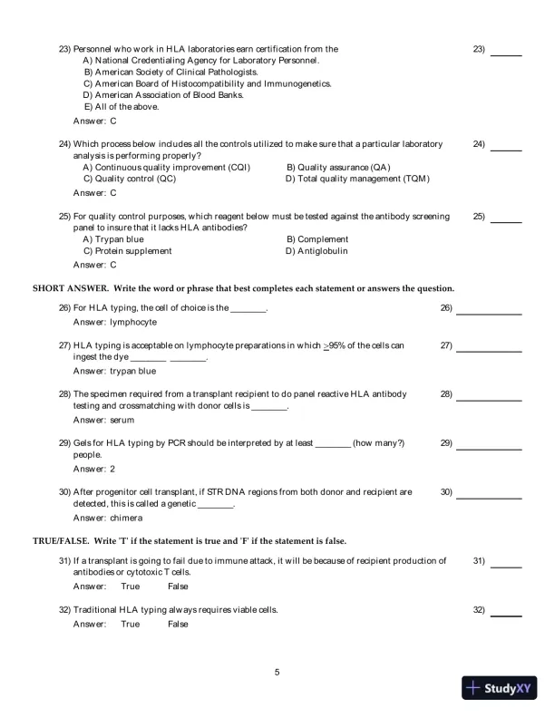 Clinical Laboratory Immunology, 1st Edition Test Bank - Page 21 preview image