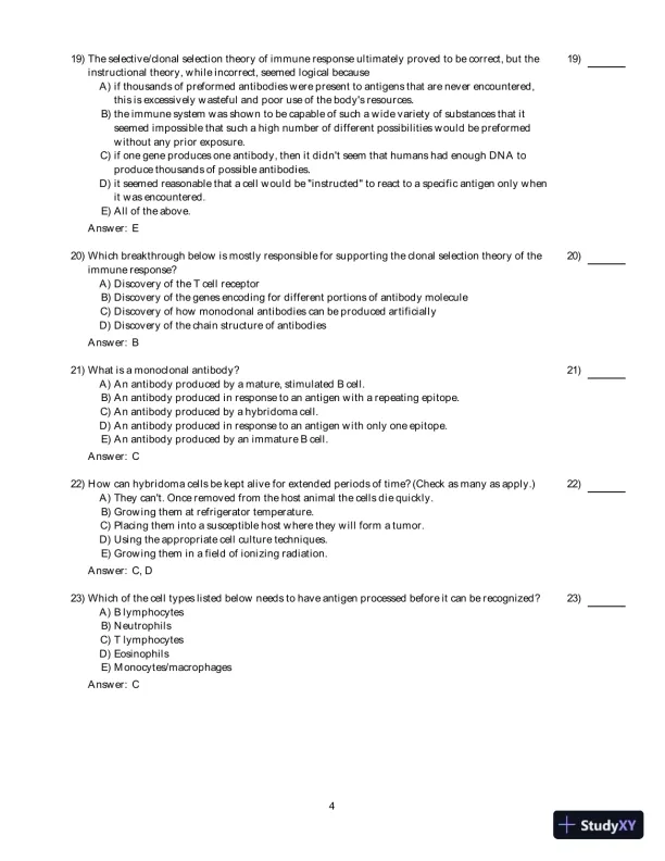 Clinical Laboratory Immunology, 1st Edition Test Bank - Page 27 preview image