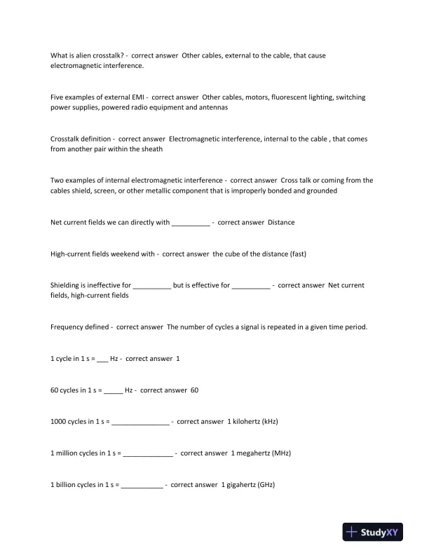 2023-2024 BICSI Others Technician Exam With Answers (182 Solved Questions) - Page 3 preview image