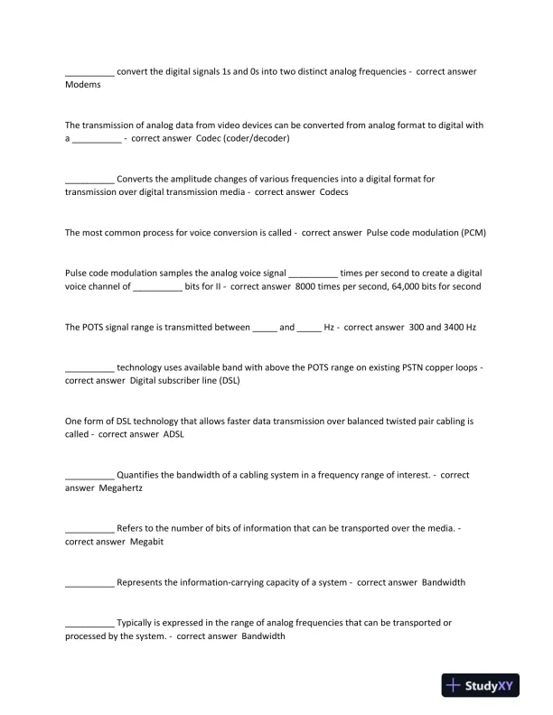 2023-2024 BICSI Others Technician Exam With Answers (182 Solved Questions) - Page 6 preview image