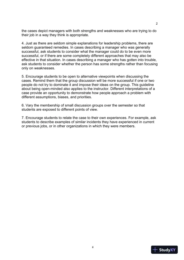 Solution Manual for Leadership in Organizations, 9th Edition - Page 6 preview image