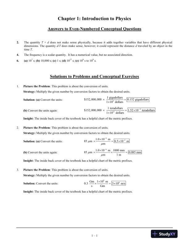 Solution Manual for Physics, 5th Edition - Page 1 preview image