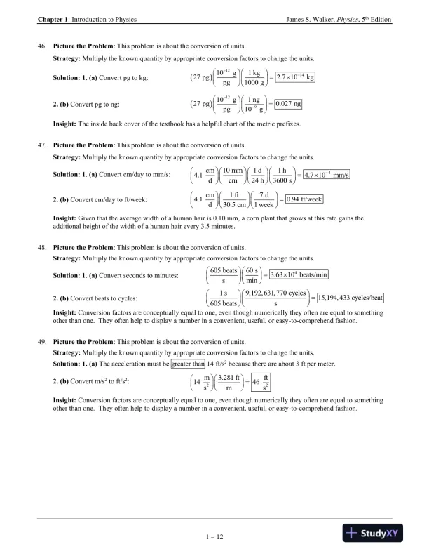 Solution Manual for Physics, 5th Edition - Page 13 preview image