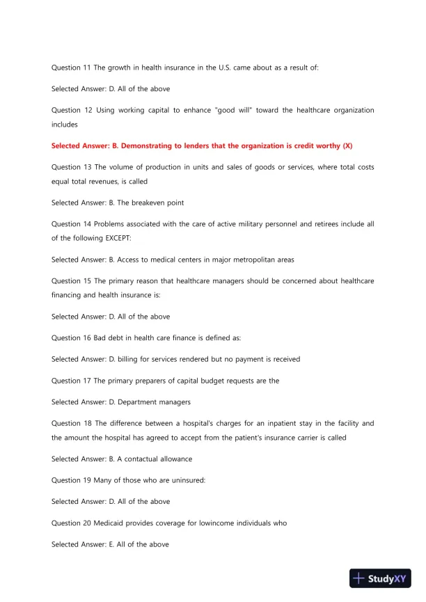 Liberty University BUSI 311 Quiz 4 Complete Solutions Correct Answers Key - Page 5 preview image