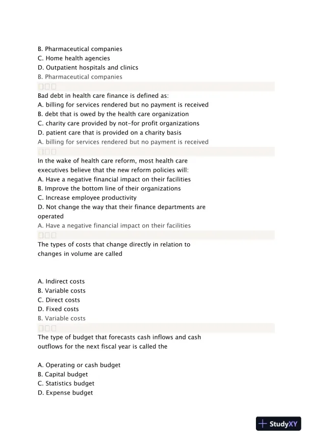 Liberty University BUSI 311 Quiz 4 Complete Solutions Correct Answers Key - Page 9 preview image