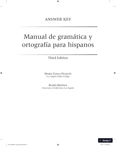 Manual de gram�tica y ortograf�a para hispanos, 3rd Edition Solution Manual - Page 1 preview image