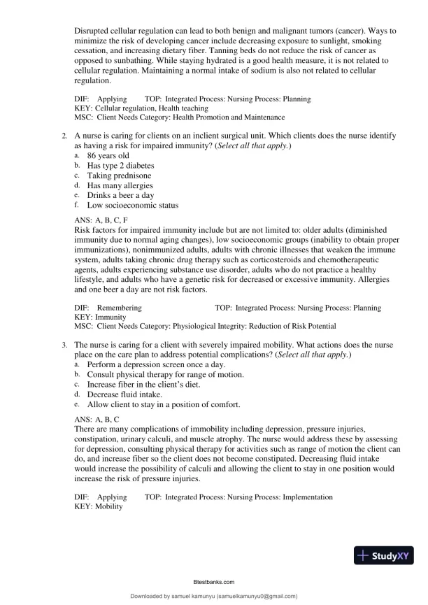 Test Bank for Medical-Surgical Nursing: Concepts for Interprofessional Collaborative Care, 10th Edition (Chapters 1-69) - Page 18 preview image