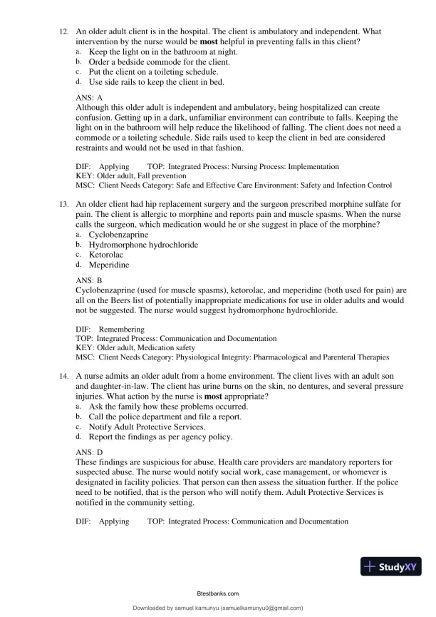 Test Bank for Medical-Surgical Nursing: Concepts for Interprofessional Collaborative Care, 10th Edition (Chapters 1-69) - Page 24 preview image