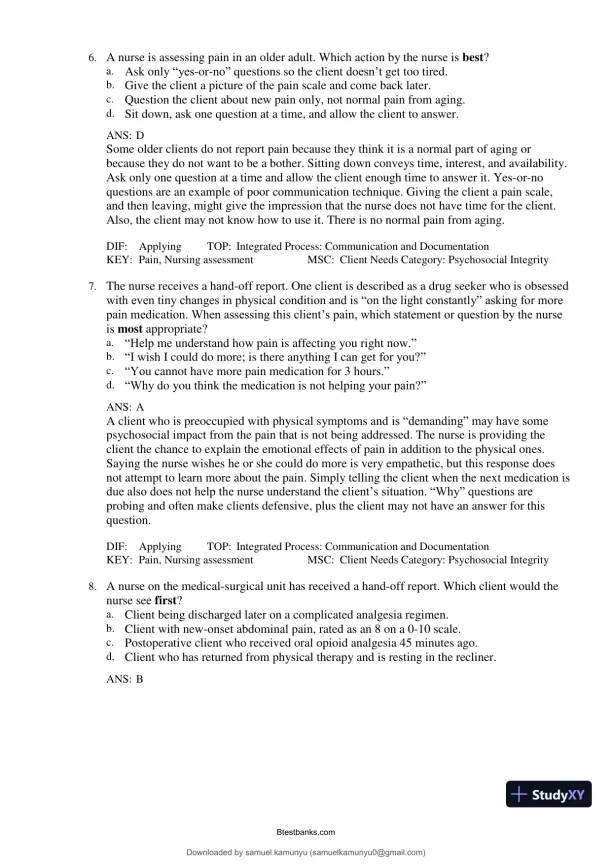 Test Bank for Medical-Surgical Nursing: Concepts for Interprofessional Collaborative Care, 10th Edition (Chapters 1-69) - Page 31 preview image