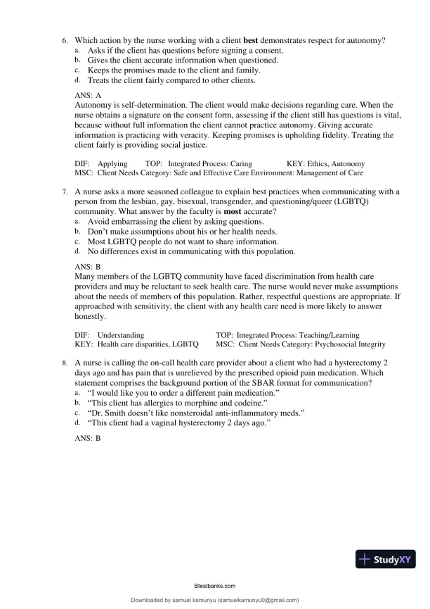 Test Bank for Medical-Surgical Nursing: Concepts for Interprofessional Collaborative Care, 10th Edition (Chapters 1-69) - Page 4 preview image