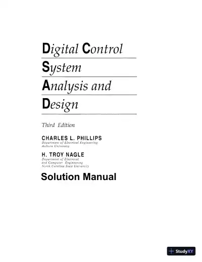 Solution Manual For Digital Control System Analysis And Design, 3rd Edition - Page 1 preview image